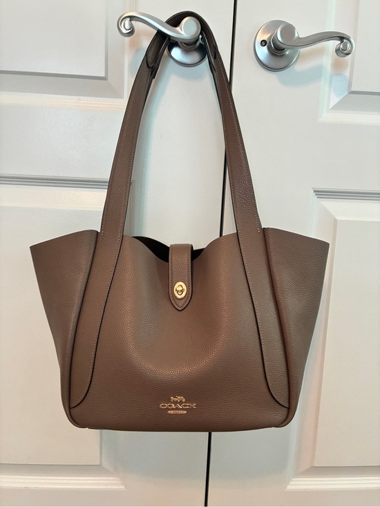 Coach Handbags - COACH Tote Dark Stone Pebbled Leather Hadley Tote